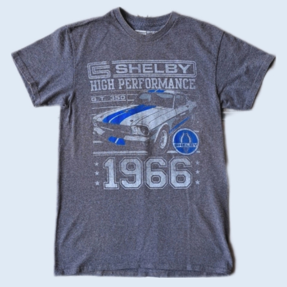 Carroll Shelby Fifth Sun Men's S Gray Blue Ford Mustang Short Sleeve Graphic Tee